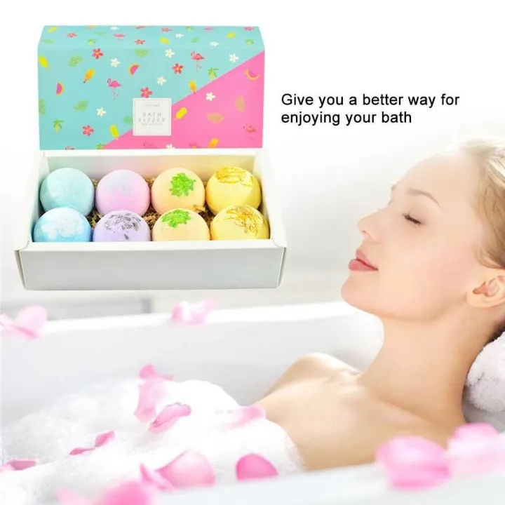 8pcs Bath Bombs Body Cleaner Multi-color Essential Oils Bath Salt Ball