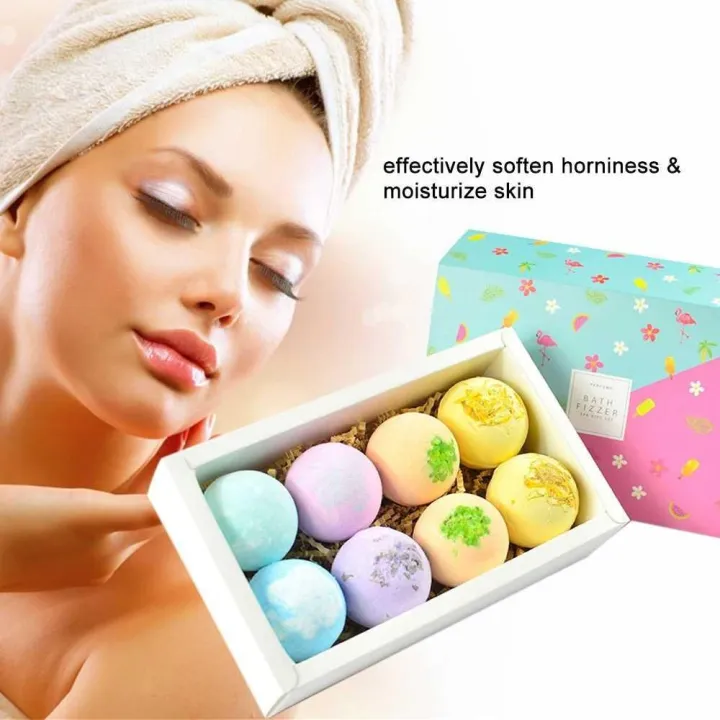 8pcs Bath Bombs Body Cleaner Multi-color Essential Oils Bath Salt Ball