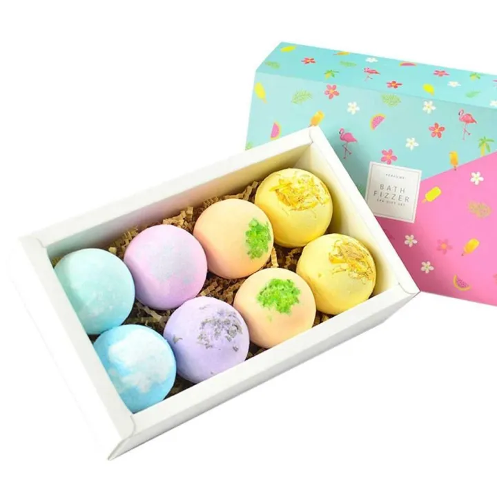 8pcs Bath Bombs Body Cleaner Multi-color Essential Oils Bath Salt Ball