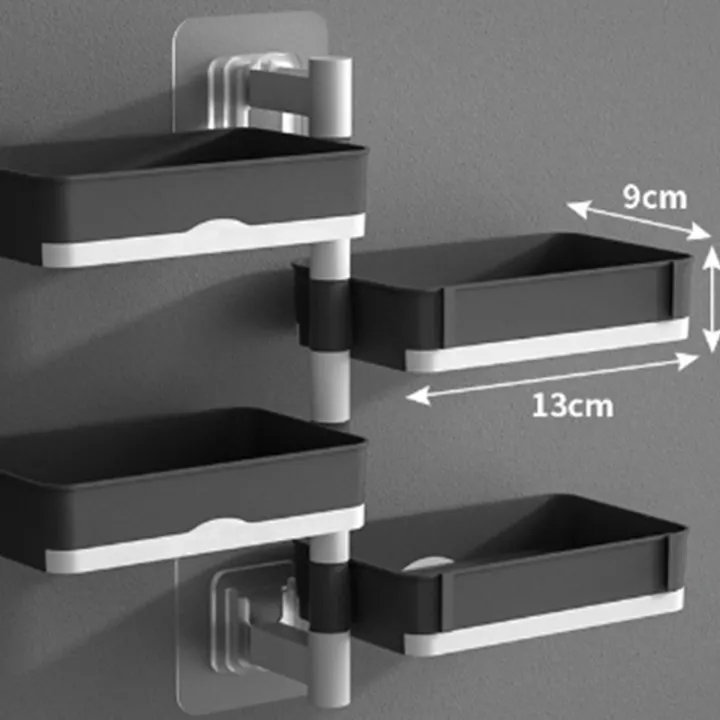 Drilling-Free Soap Holder Wall Mounted Three Layer Soap Organizer Soap Case Soap Dish Box Bathroom