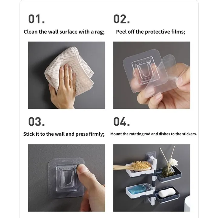 Drilling-Free Soap Holder Wall Mounted Three Layer Soap Organizer Soap Case Soap Dish Box Bathroom